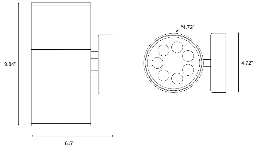 MEGA LITE DECO Sconce Q20 Wall Light- Size Weight