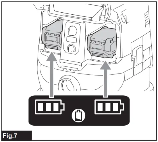 Battery indicators on control panel
