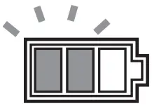 Battery indicators on control panel