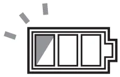Battery indicators on control panel