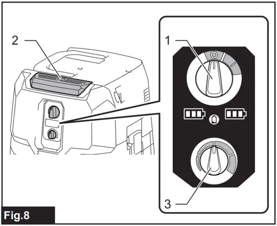 Adjusting suction power