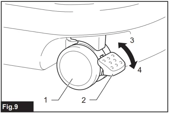 Locking and unlocking casters