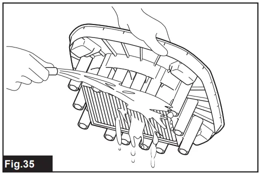 Cleaning of powder filter