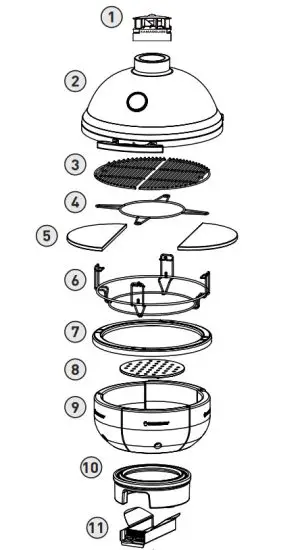 KAMADOJOE KJ23RHC Classic II Ceramic Griller - Ceramich