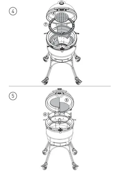 KAMADOJOE KJ23RHC Classic II Ceramic Griller - Ceramichji