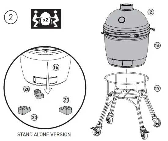 KAMADOJOE KJ23RHC Classic II Ceramic Griller - Ceramichju