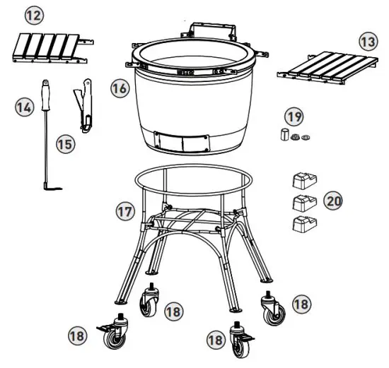 KAMADOJOE KJ23RHC Classic II Ceramic Griller - READ ALL INSTR