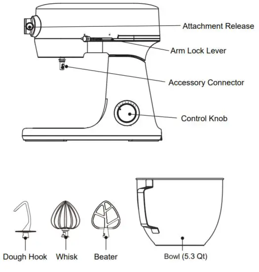 GE APPLIANCES G8MSAAS1RRS Stand Mixer - Parts Included