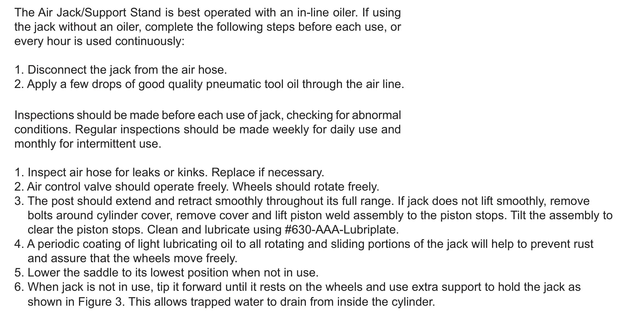 ATD-7350A 10-Ton Air Jack Support Stand - MAINTENANCE