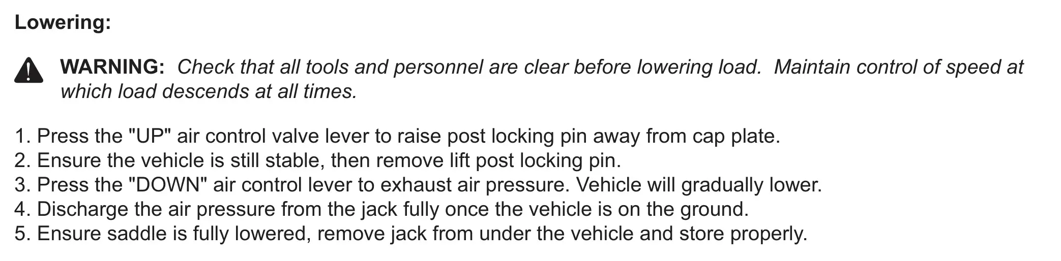 ATD-7350A 10-Ton Air Jack Support Stand - OPERATION 2