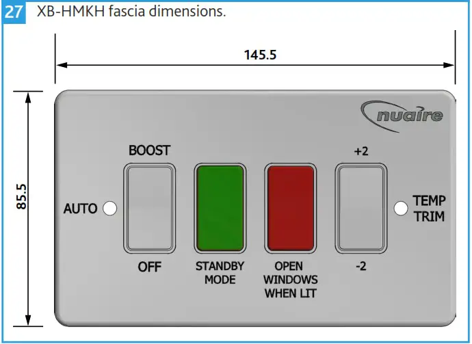 nuaire XB H Hybrid Ventilation - XB HMK XB HMKH User Controls 2