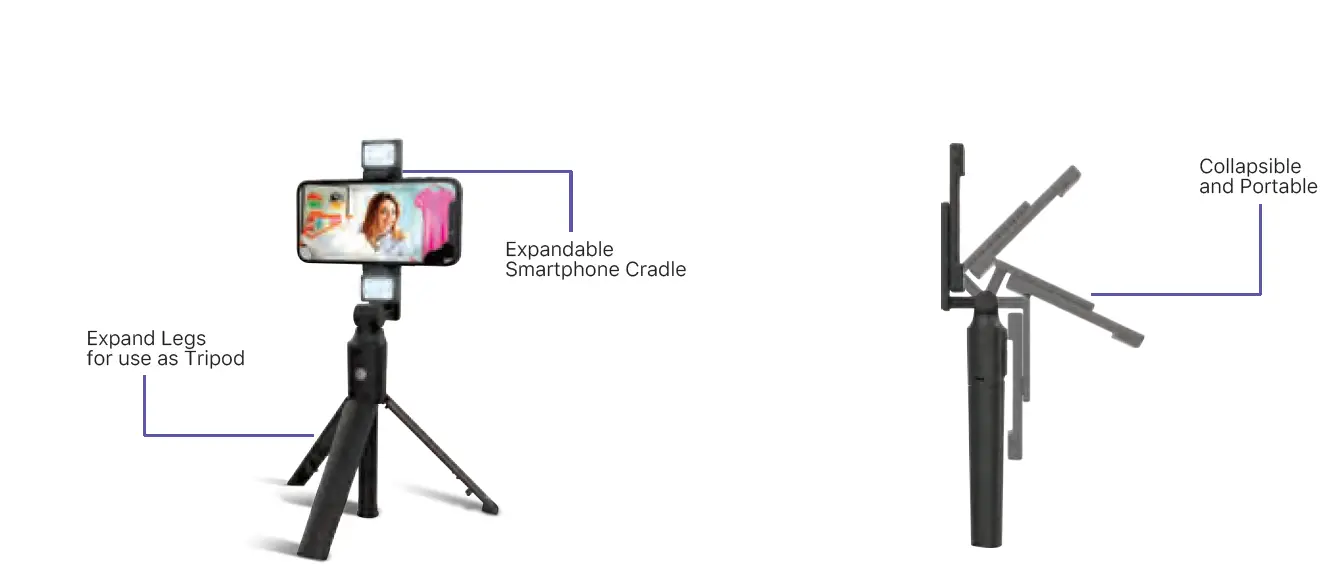 VIVITAR YS11 Selfie Tripod with Light fig 4