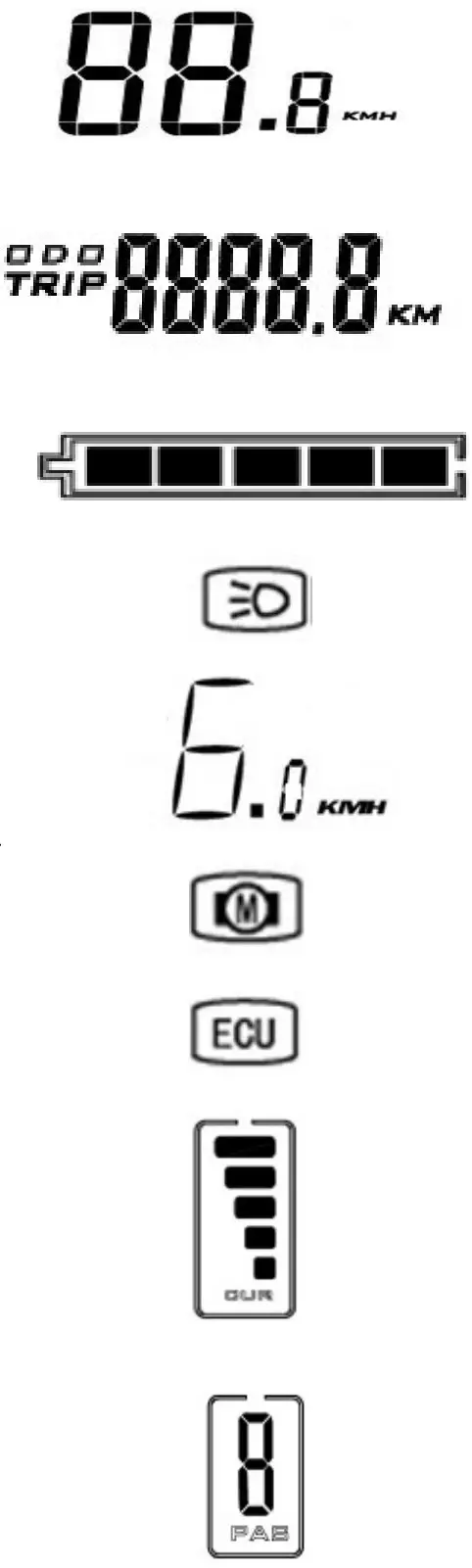 dmhc TC488 Ebike Parts Electric Bike LCD Display - icon3