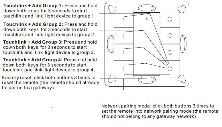 SUNRICHER -Single -Color -Wall Mounted- ZigBee- Remote -Controller- FIG 4