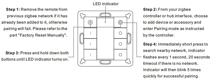 SUNRICHER -Single -Color -Wall Mounted- ZigBee- Remote -Controller- FIG 5