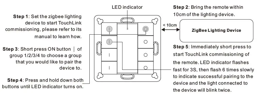 SUNRICHER -Single -Color -Wall Mounted- ZigBee- Remote -Controller- FIG 6