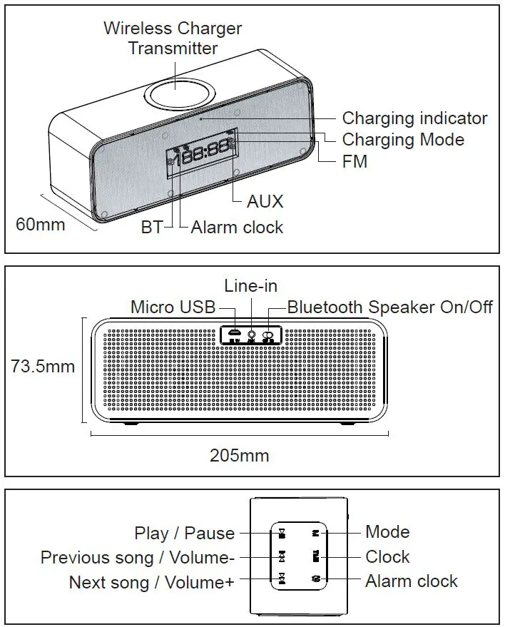 SONITUM -B92-Wireless-Charger-Bluetooth-Speaker-Alarm-Clock-FIG2