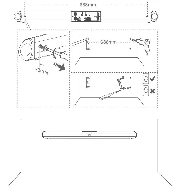 Wall-mounting the soundbar
