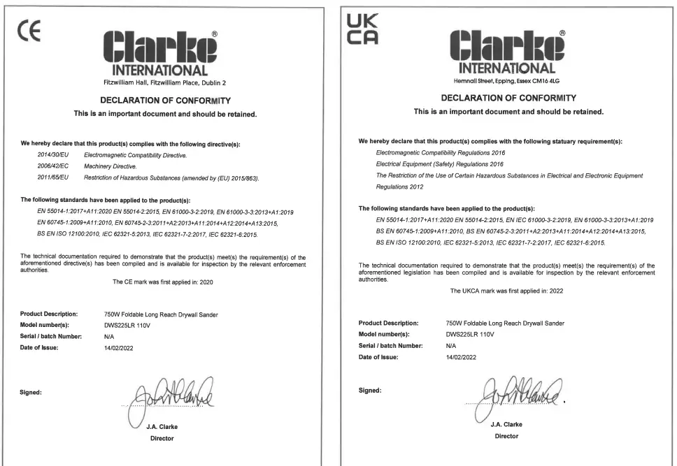 Clarke DWS225LR 110V 225mm Long Reach Drywall Sander-fig19