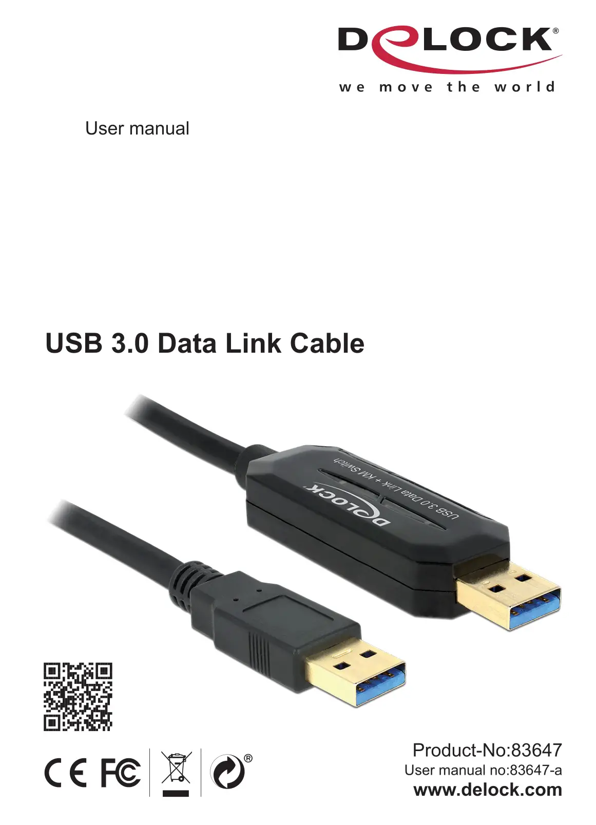 DeLOCK 83647 USB 3.0 Data Link Cable User Manual
