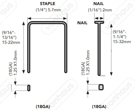 VonHaus 3500136 18V Li-ion Cordless Nail Gun and Staple Gun - figure 2