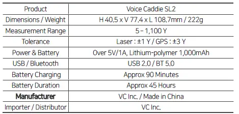 VOICE -CADDIE -SL2 -Active- Hybrid- GPS- Laser- Rangefinder- with- Green- Undulation -9