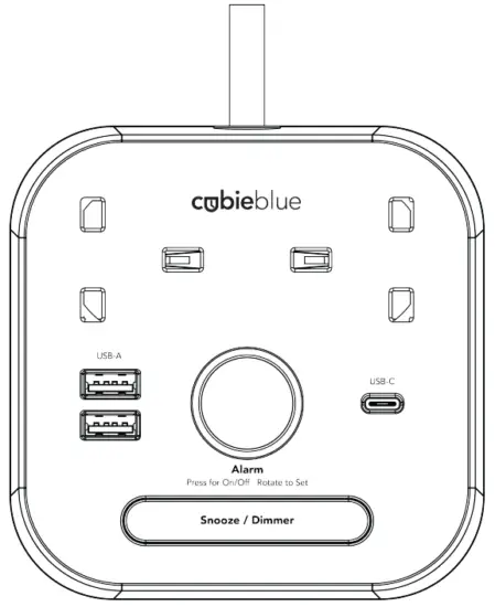 cubieblue BPEBXBUK Charging Alarm Clock with Bluetooth Speaker - CubieBlue