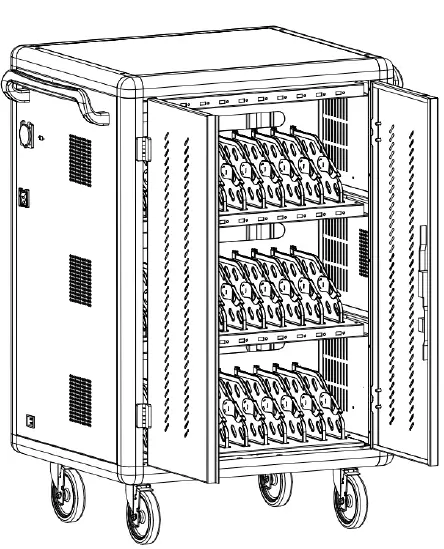 DIGITUS DN-45000 -Charging -Trolley -for- Notebooks Tablets -up -to -14 15.6 -Inch- 9