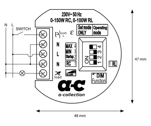 a-collection 0-150W Dimmer Switch Instruction Manual - Upgrade switch to dimmer