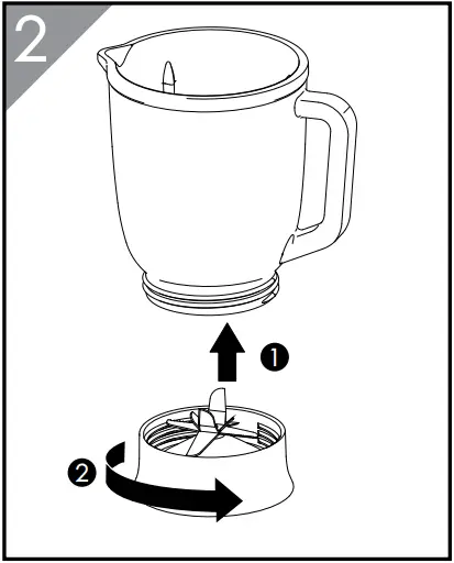ELVITA CBB1004X Blender Assemble the unit as described below 2
