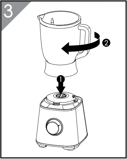 ELVITA CBB1004X Blender Assemble the unit as described below 3