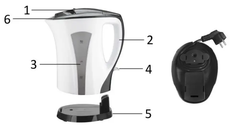 emerio WK 1213456 Water Kettle - PARTS DESCRIPTION