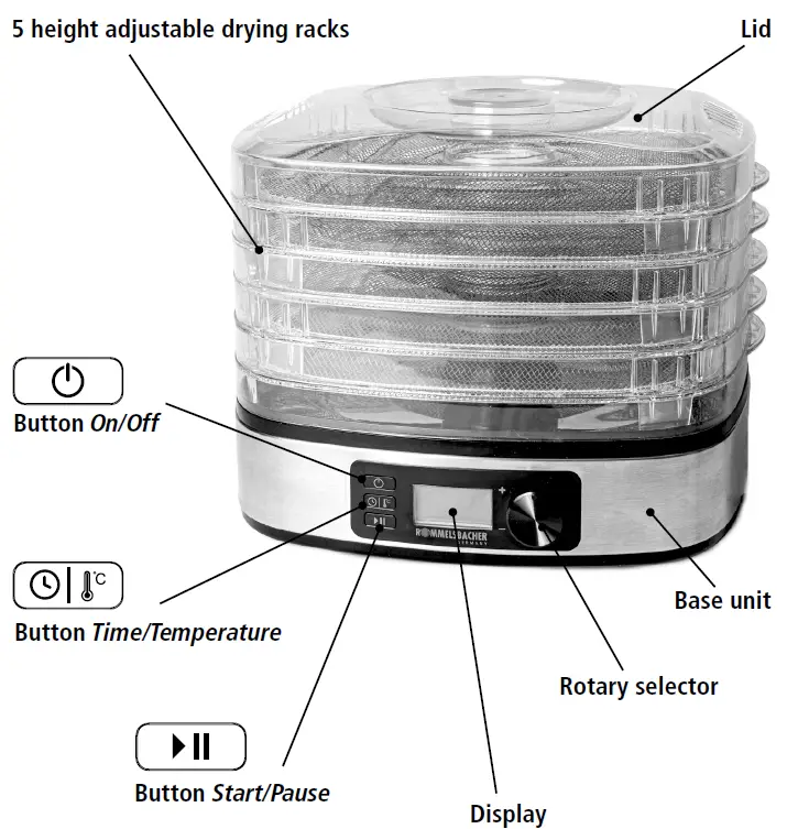 ROMMELSBACHER DA 350 Food Dehydrator 01