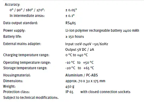 STABILA TECH 1000 DP digital protractor FIG 20
