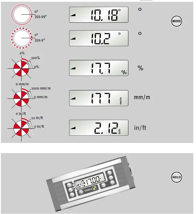 STABILA TECH 1000 DP digital protractor FIG 8