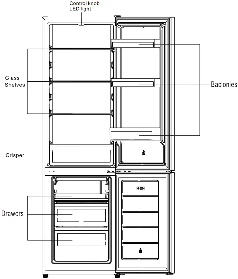 JOCEL jc262 Combi Refrigerator Freestanding - Overview