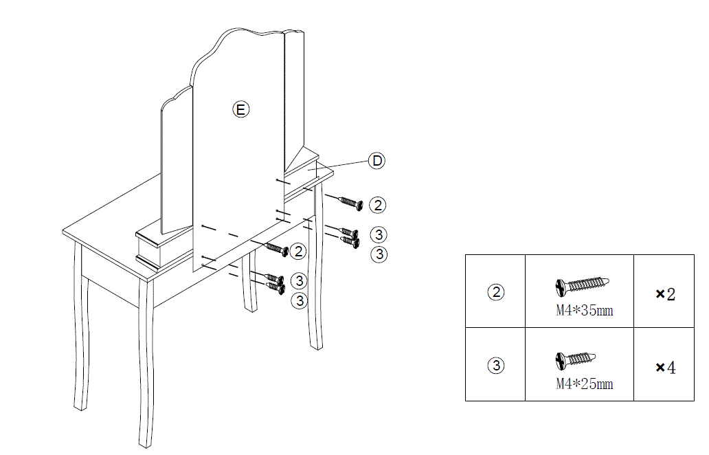 Dedeman 8073152 Quiller Dressing Table and Make Up fig 5