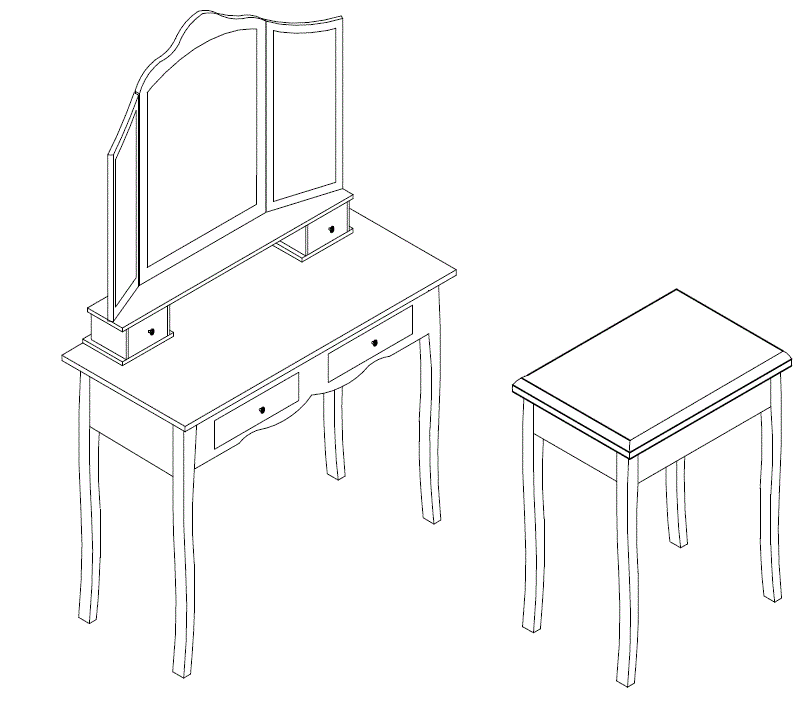 Dedeman 8073152 Quiller Dressing Table and Make Up fig 6