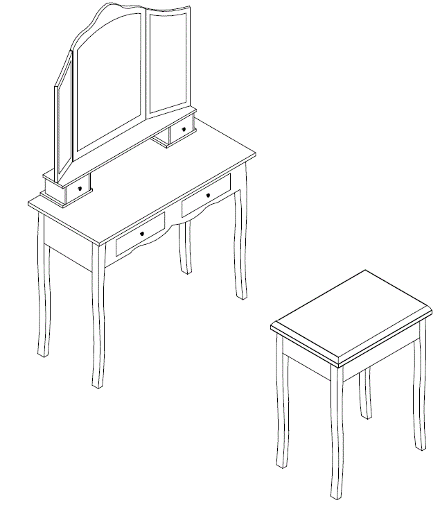 Dedeman 8073152 Quiller Dressing Table and Make Up product