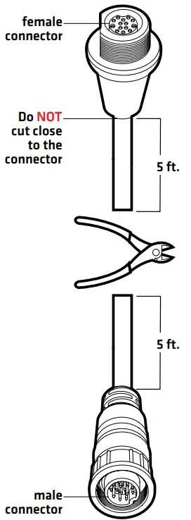 HUMMINBIRD EC M10 Airmar Chirp - Cable in Half