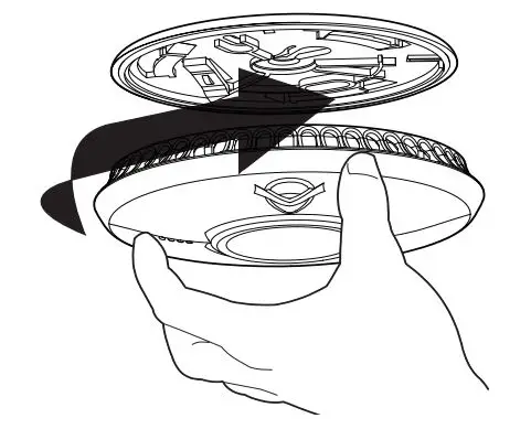 FireAngel ST-620 Smoke Alarm - three lugs (hooks) on the back of the alarm that slide