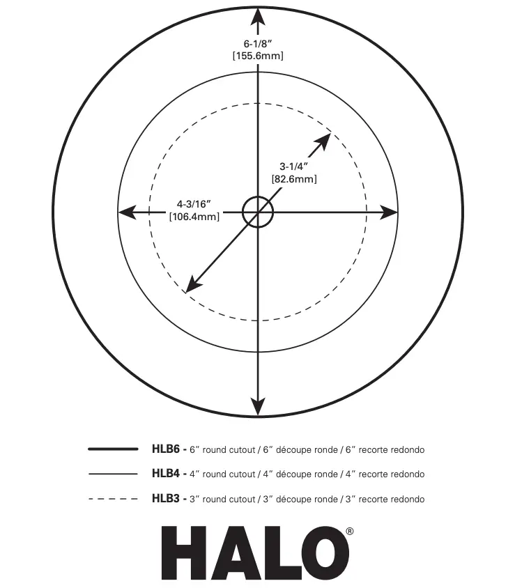 HLB3, HLB4 and HLB6 Round Ceiling Templates