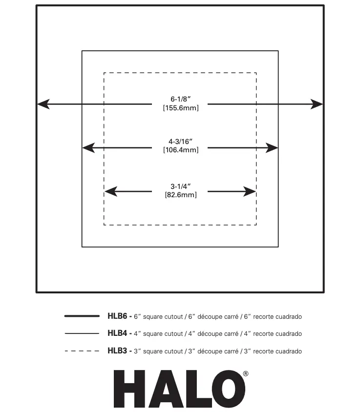 HLB3, HLB4 and HLB6 Square Ceiling Templates