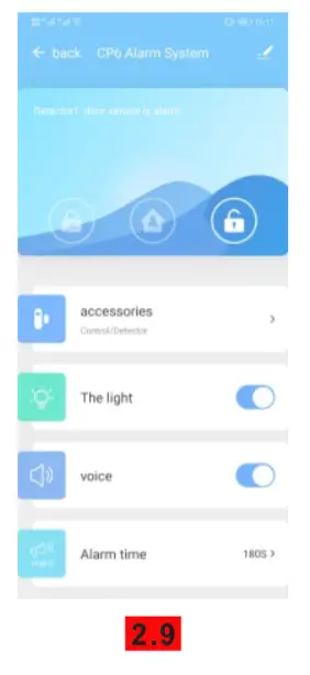 CPVan Cp6 WiFi Home Alarm System - preview interface