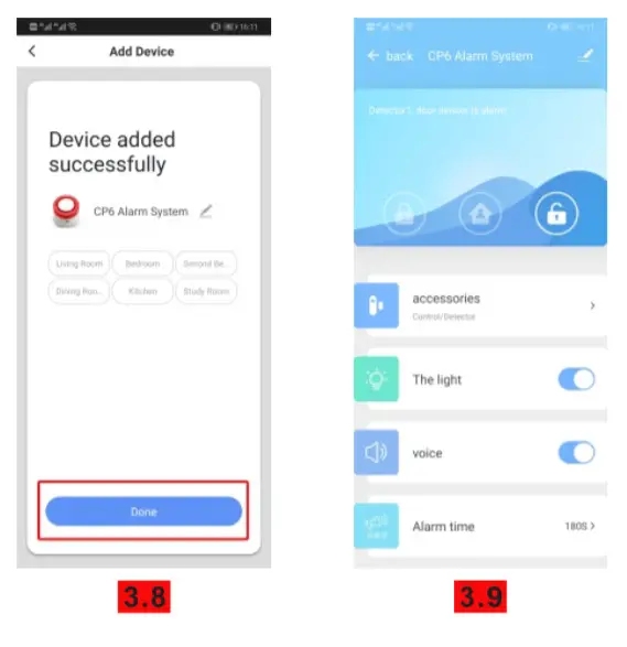 CPVan Cp6 WiFi Home Alarm System - preview interface1