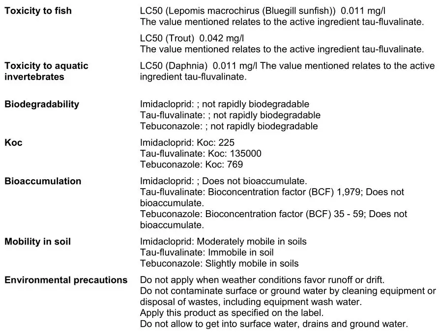 Bioadvanced Science-based Solutions - ECOLOGICAL INFORMATION
