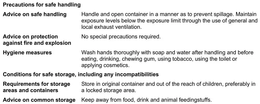 Bioadvanced Science-based Solutions - HANDLING AND STORAGE