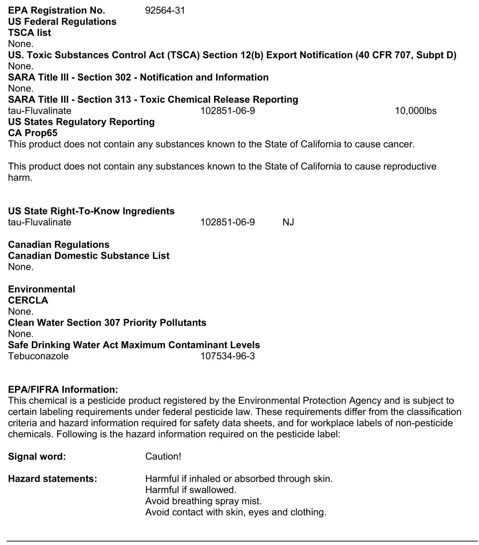 Bioadvanced Science-based Solutions - REGULATORY INFORMATION