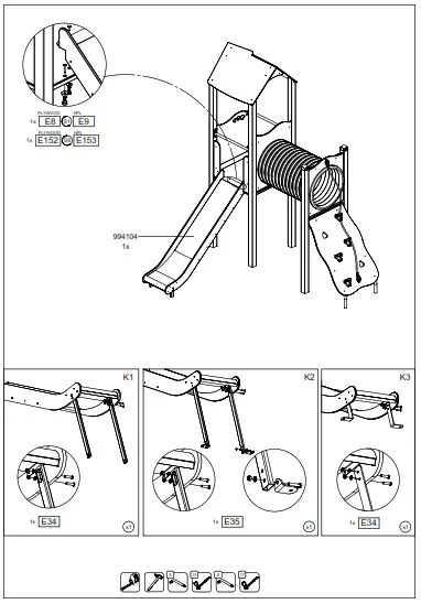 vinci play 0202-1 Steel Activity Tower L - Playhouse - 10