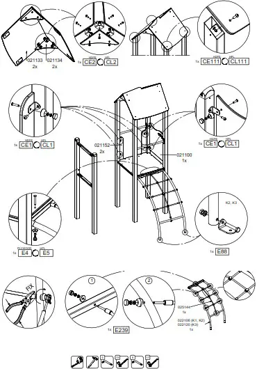 vinci play 0202-1 Steel Activity Tower L - Playhouse - 8